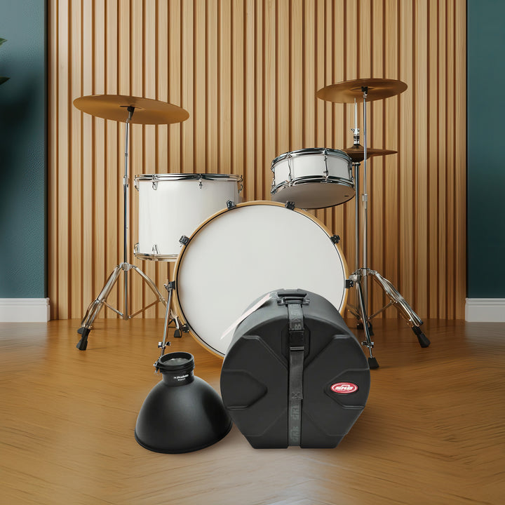 SKB 12" x 12" Tom Case with Padded Interior and D-Shaped Drum Design, Black