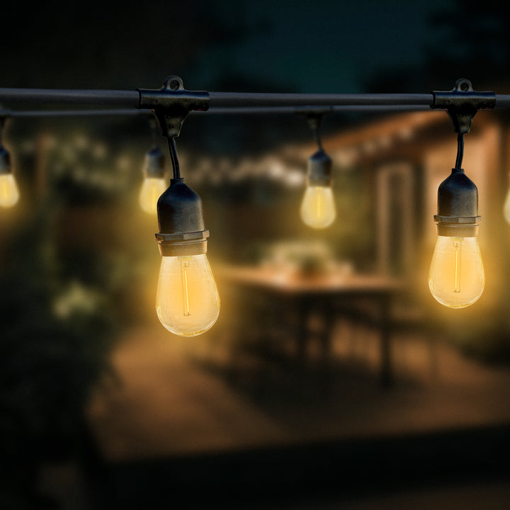 Globe 24 Feet 80 Lumens Dublin LED Vintage String 12 Bulb Light Set w/12 Sockets - VMInnovations