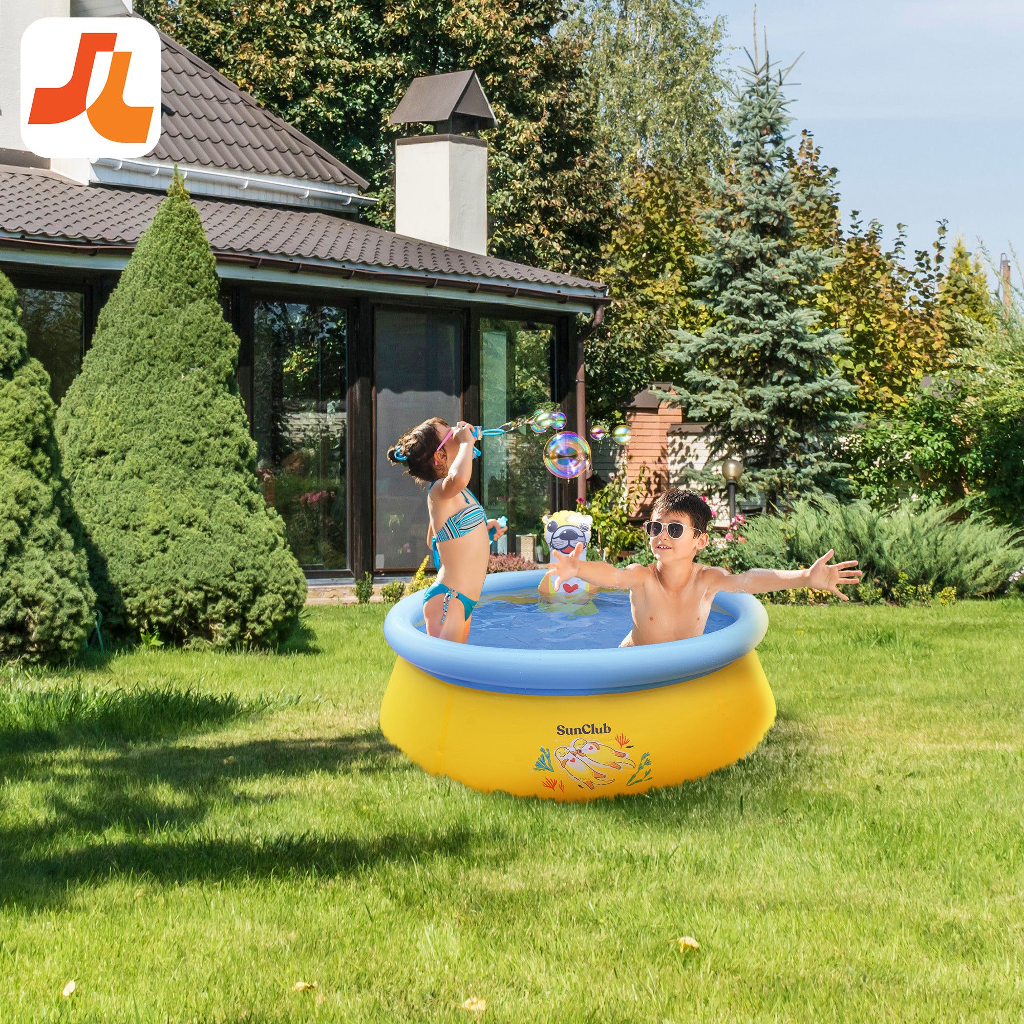 JLeisure 5' x 16.5" Sea Otter Inflatable Outdoor Above Ground Kid Swimming Pool - VMInnovations