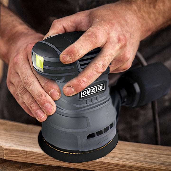 Master Mechanic 5 Inch Random Orbit Sander with Coarse Grit Type and Dust Bag - VMInnovations
