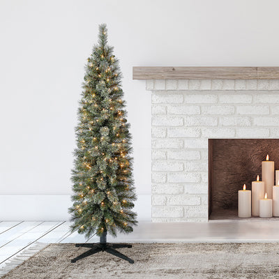 Home Heritage Stanley 5' Pine Artificial Christmas Tree, PreLit 150 White Lights - VMInnovations