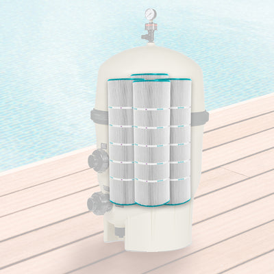 Hurricane HF8420-01 Advanced Swimming Pool Filter Cartridge Replacement, White - VMInnovations