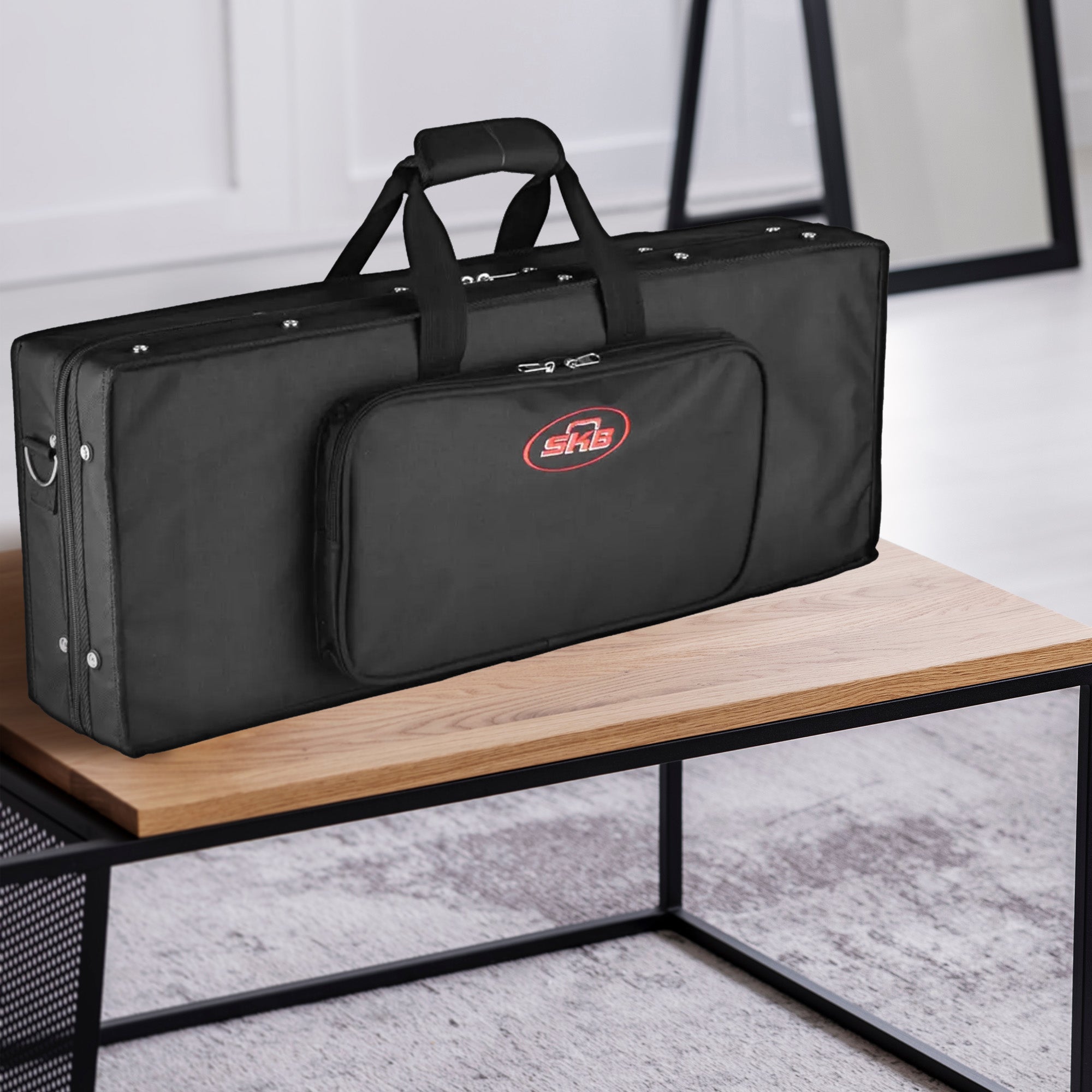 SKB 27”x 9” DJ Foot Controller Small MIDI Keyboard Soft Case Padded Bag, Black
