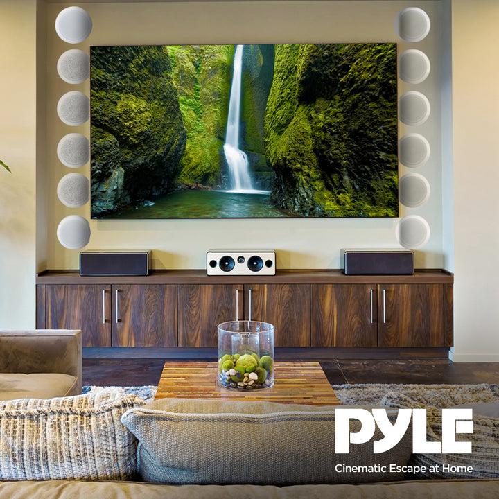 Pyle 8" 500W 2 Way In Wall/Ceiling Home Speakers System Audio Stereo, 12 Pack