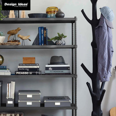 Design Ideas MeshWorks 5 Tier Metal Storage Shelving Unit Rack, Black (Open Box) - VMInnovations