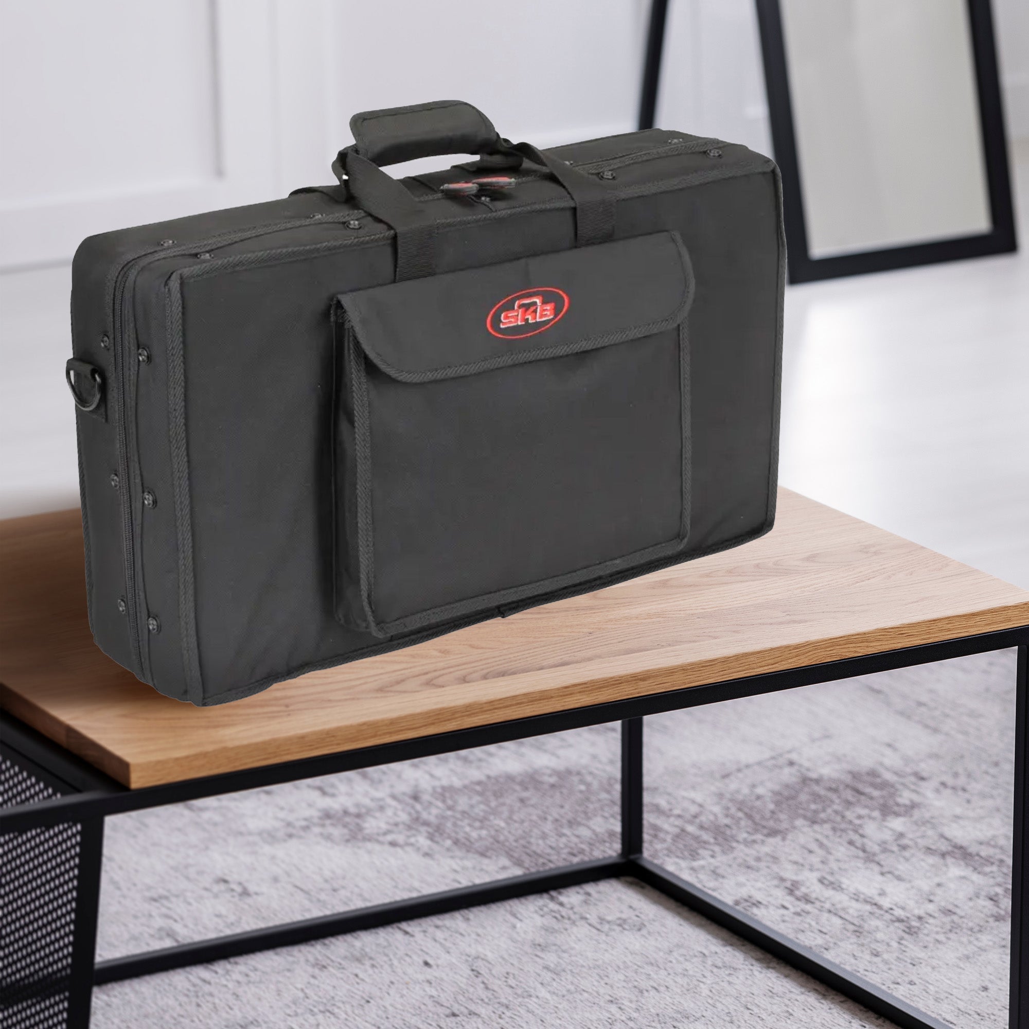 SKB 21”x 11” DJ Foot Controller Small MIDI Keyboard Soft Case Padded Bag, Black