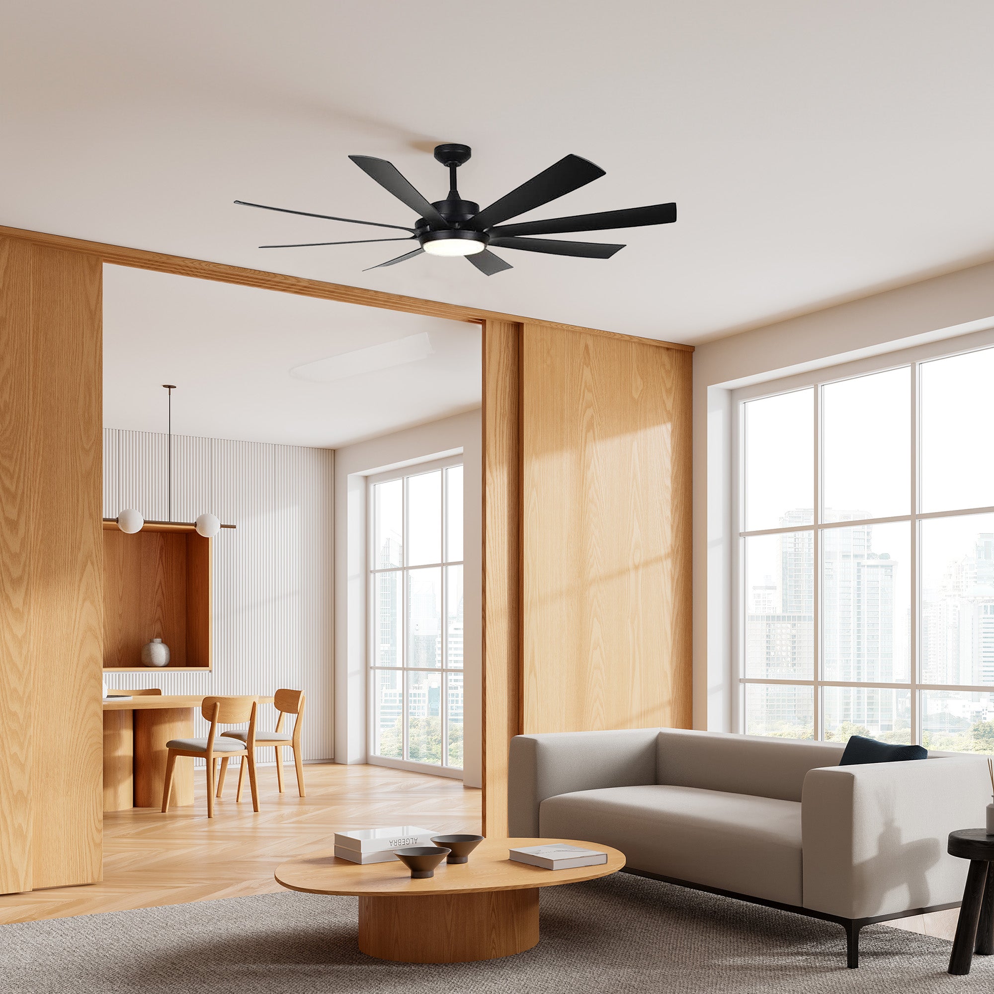 Delta Breez RioVista 60" Ceiling Fan with LED, Remote, Indoor/Outdoor, Black - VMInnovations