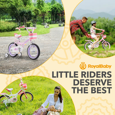 RoyalBaby Princess Girl Bicycle 16" with Training Wheels & Kickstand, Jenny/Pink - VMInnovations