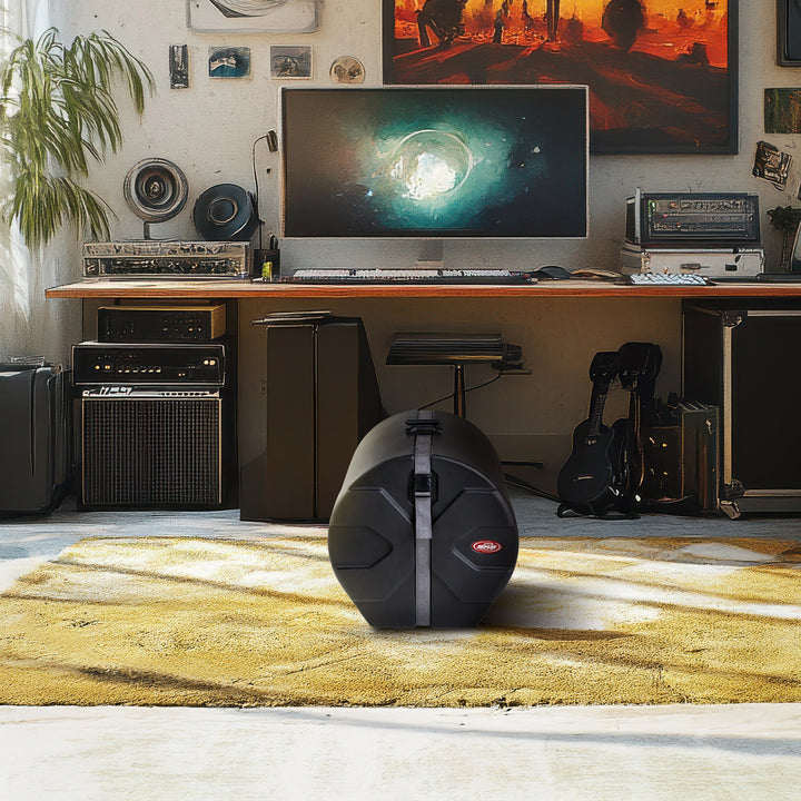 SKB 16" x 16" Floor Tom Case with Padded Interior & D-Shaped Drum Design, Black