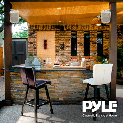 Pyle PDWR51BTWT Bluetooth Indoor Outdoor 5.25 In Speaker System, White (4 Pack) - VMInnovations