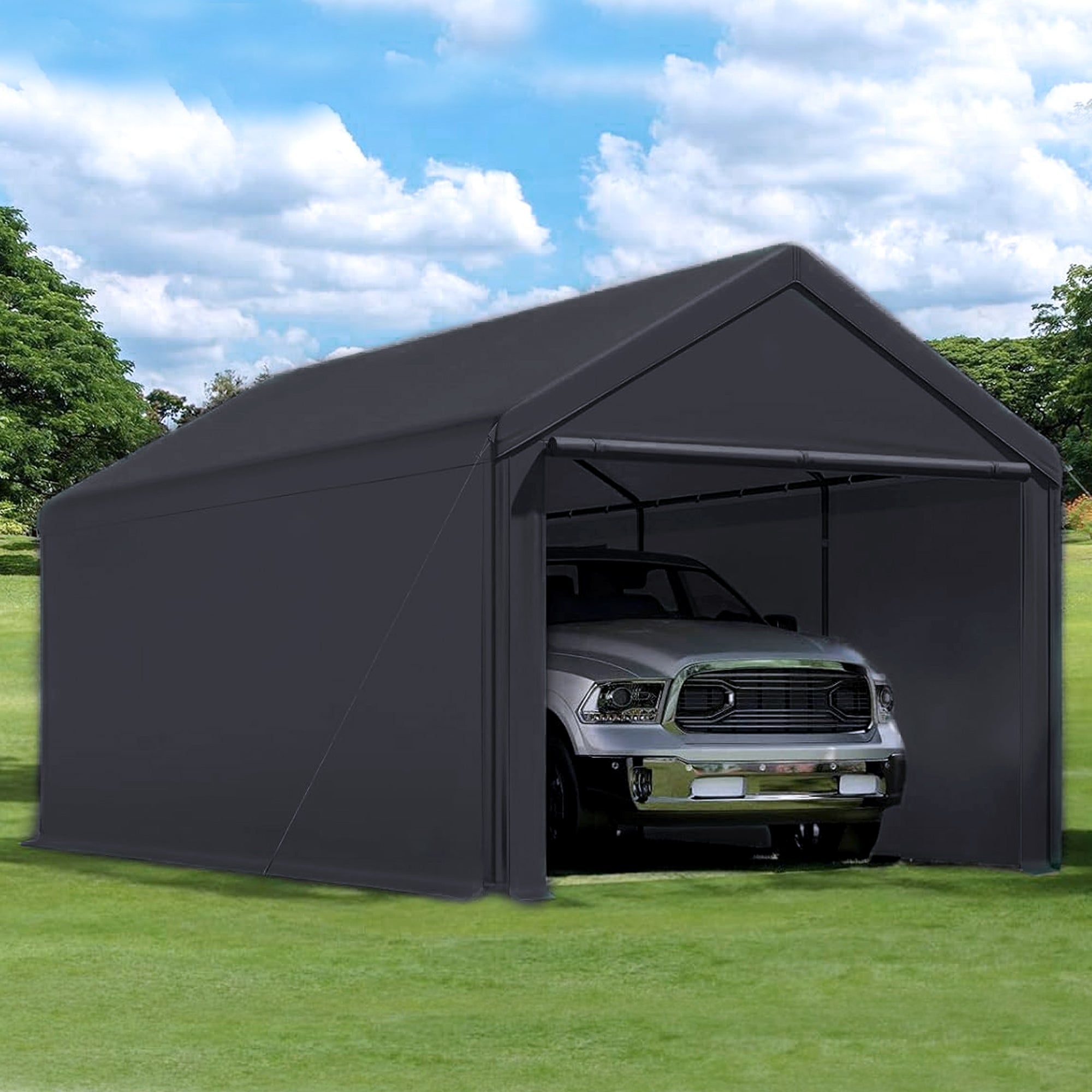 Caravan Canopy 20x10' Carport Tent Sidewalls, Black (Sidewalls Only)(Open Box)