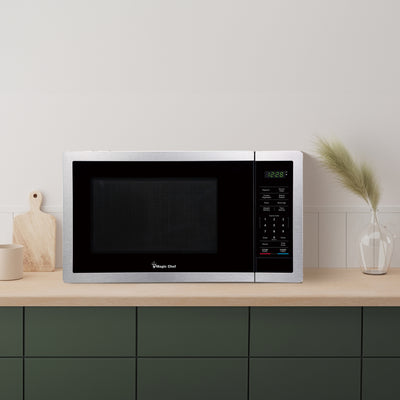 Magic Chef 900 Watt 0.9 Cubic Feet Digital Touch Microwave, Silver (For Parts) - VMInnovations