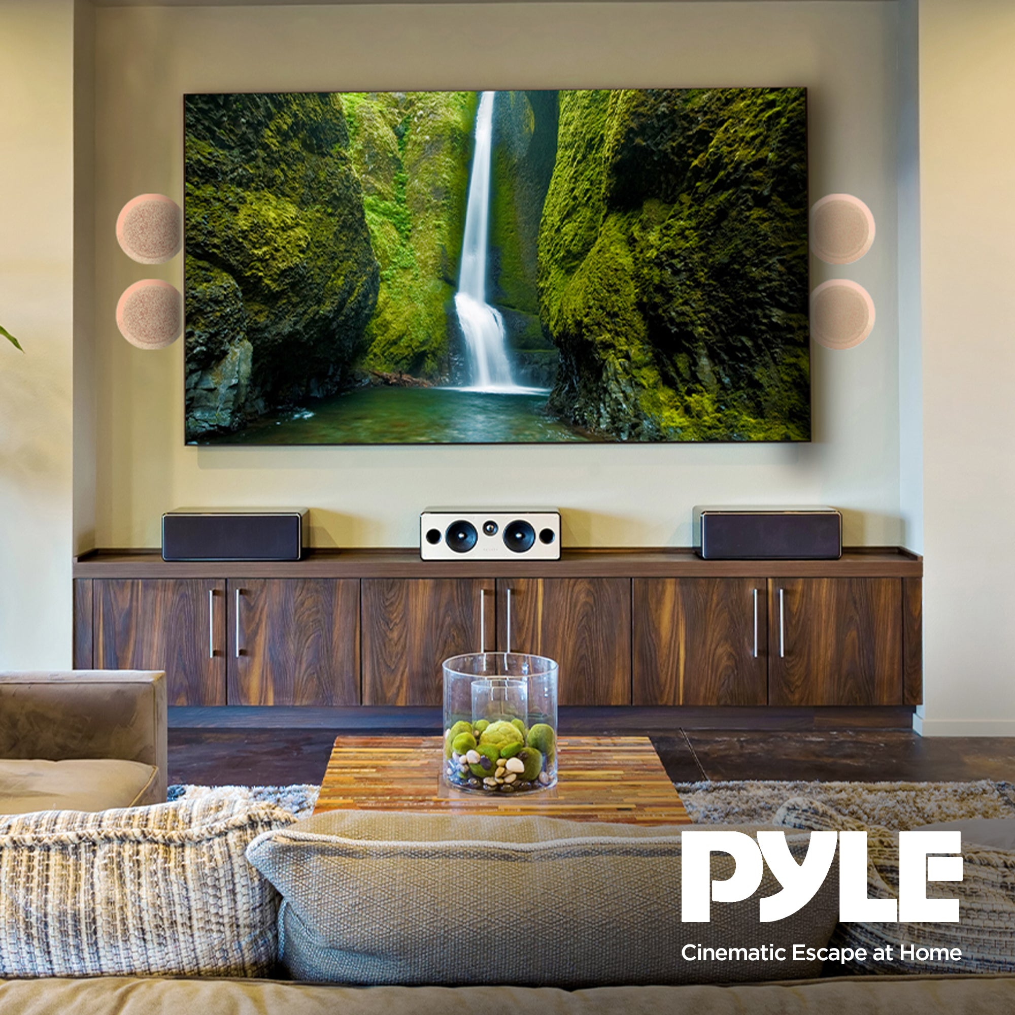 Pyle PDIC Series 200W 6.5" Round Flush Mount In Wall/In Ceiling Speakers, 2 Pair