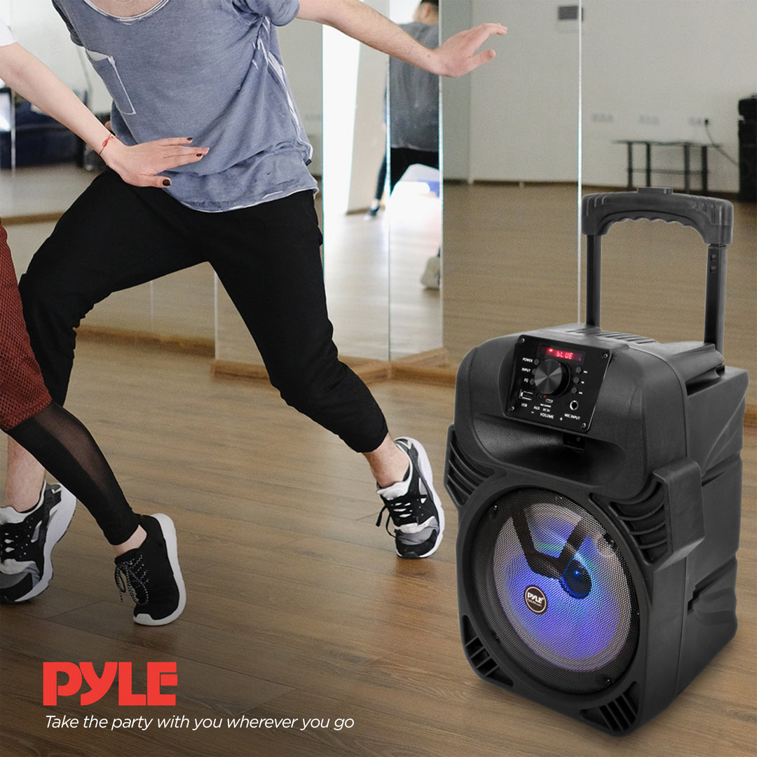 Pyle Portable Bluetooth Speaker System with Flashing Party Lights (Open Box)