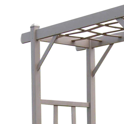 Dura-Trel Elmwood 57" x 84" PVC Garden Arch Lattice Trellis, Mocha (For Parts)