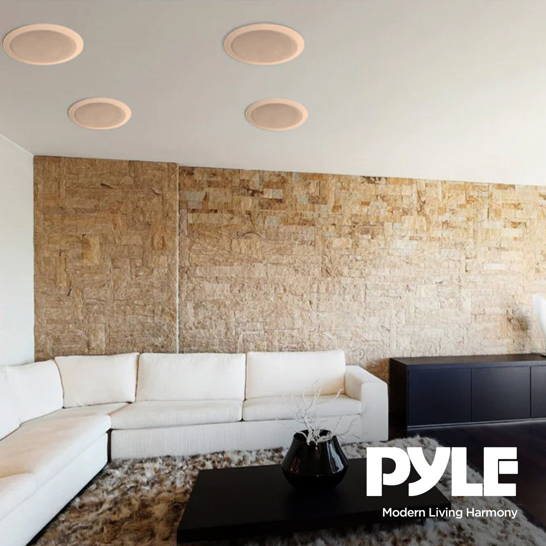 Pyle PDIC Series 200W 6.5" Round Flush Mount In Wall/In Ceiling Speakers, 8 Pair