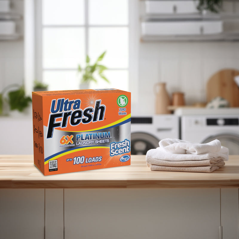 Ultra Fresh Platinum 6X Laundry Detergent Sheets with Fresh Scent