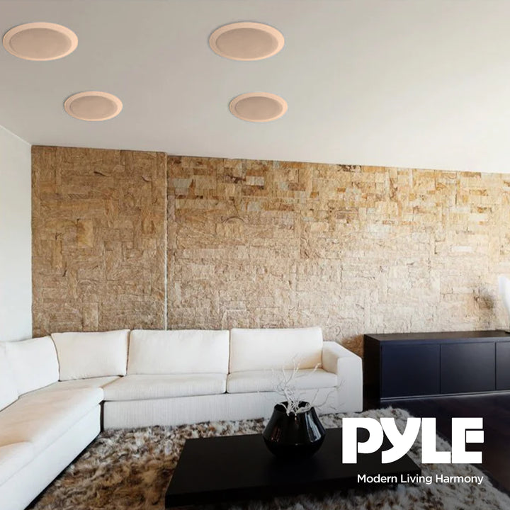 Pyle PDIC Series 200W 6.5" Round Flush Mount In Wall/In Ceiling Home Speakers