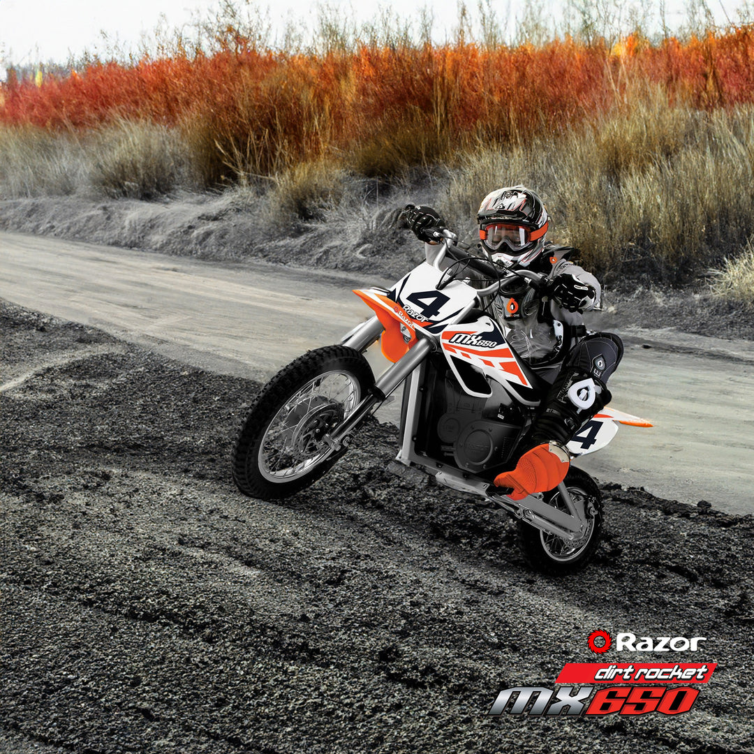 Razor MX650 Electric Dirt Rocket Kids Motorcross Motorcycle, Orange (Open Box) - VMInnovations