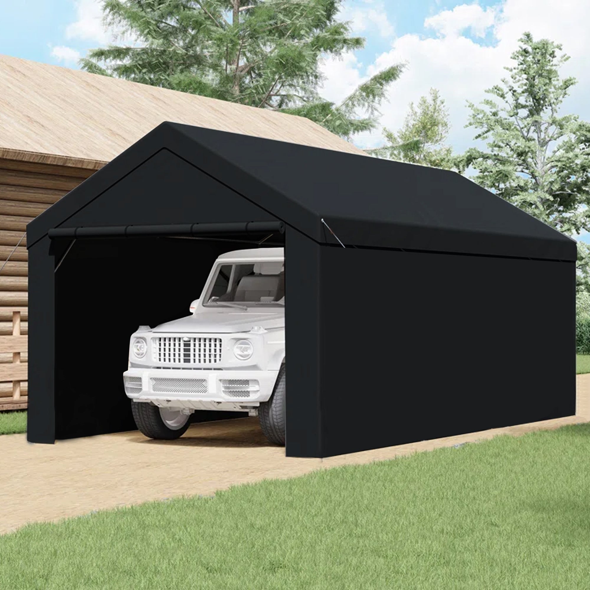 Caravan Canopy Domain 20x10 Foot Carport Sidewalls (Sidewalls Only) (For Parts)