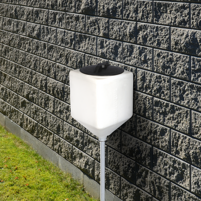 Norwesco 5 Gallon Square Total Drain Tank for Patio, Lawn, and Garden, White