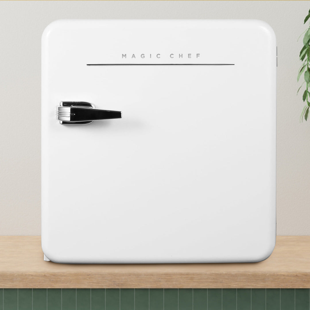 Magic Chef 1.6 Cubic Feet Retro Style Mini Fridge with Interior LED Light, White