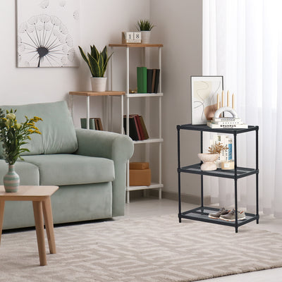 Design Ideas 3 Tier Full-Size Metal Storage Shelving Unit Rack, Black (Used) - VMInnovations