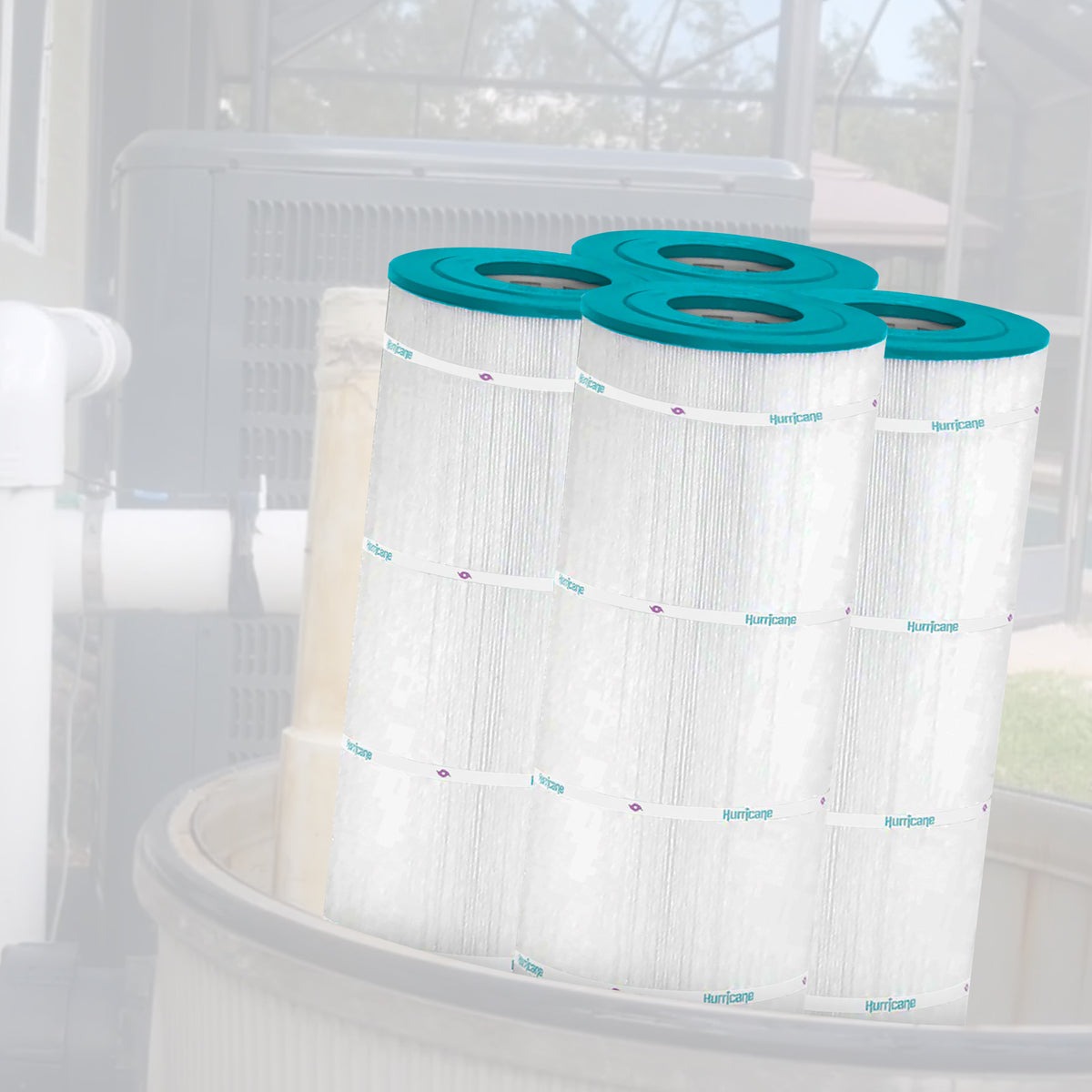 Hurricane HF8419-01 Advanced Swimming Pool Filter Cartridge Replacement, White