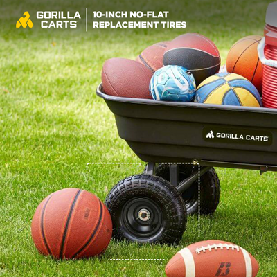 Gorilla Carts 10" No Flat Replacement Tire for Utility Carts GCG-4 & GCG-2140 - VMInnovations