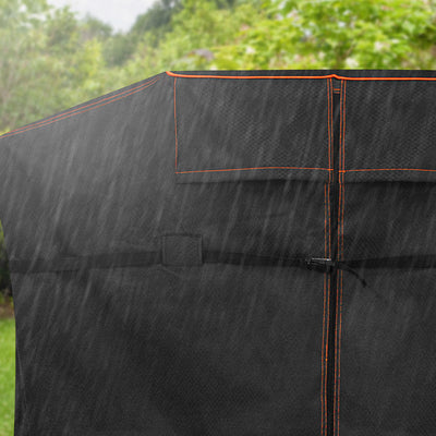 Loco Cookers 26 In Universal Grill Cover with SmartTemp, Zipper, and Cart, Black - VMInnovations