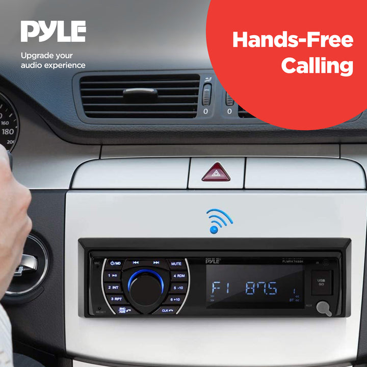 Pyle 6.5 Inch Bluetooth Marine Receiver Stereo and Speaker Kit, Black(For Parts)