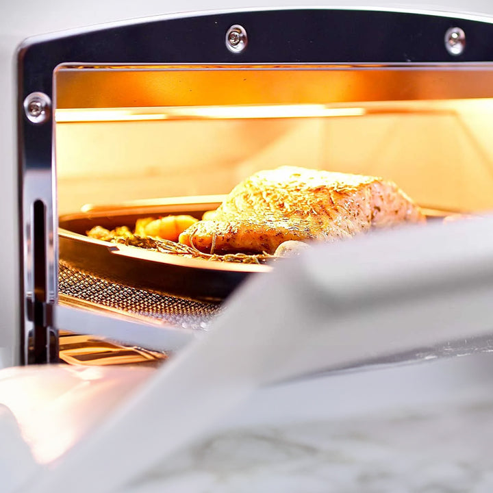 Sengoku HeatMate Countertop Toaster Oven w/ Graphite Technology, Eggshell White - VMInnovations