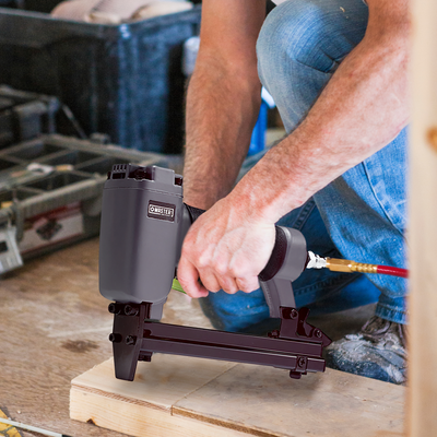 Master Mechanic Pneumatic Upholstery Stapler, 22 Gauge Heavy Duty Staple Gun - VMInnovations