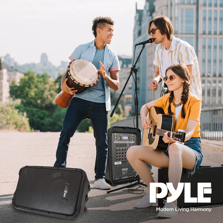 Pyle Stage and Studio 8" PA Loud Speaker and 8 Channel Audio Mixer (Open Box) - VMInnovations