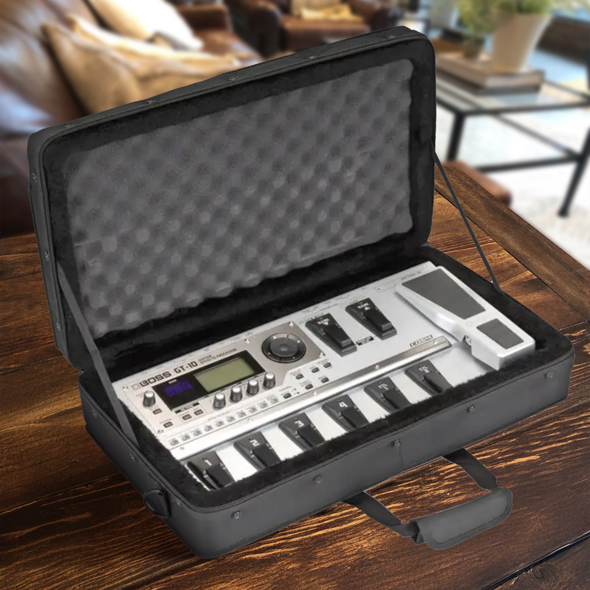 SKB 21”x 11” DJ Foot Controller Small MIDI Keyboard Soft Case Padded Bag, Black