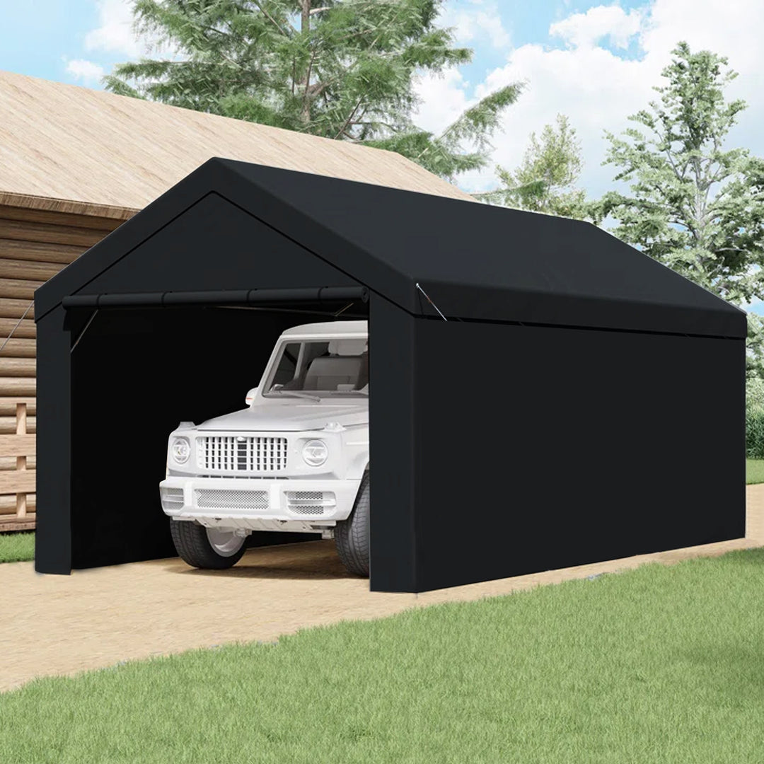 Caravan Canopy Domain 20x10 Foot Carport Tent Sidewalls, Black (Sidewalls Only) - VMInnovations