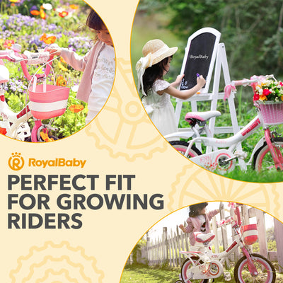 RoyalBaby Princess Girl Bicycle 16" with Training Wheels & Kickstand, Jenny/Pink - VMInnovations