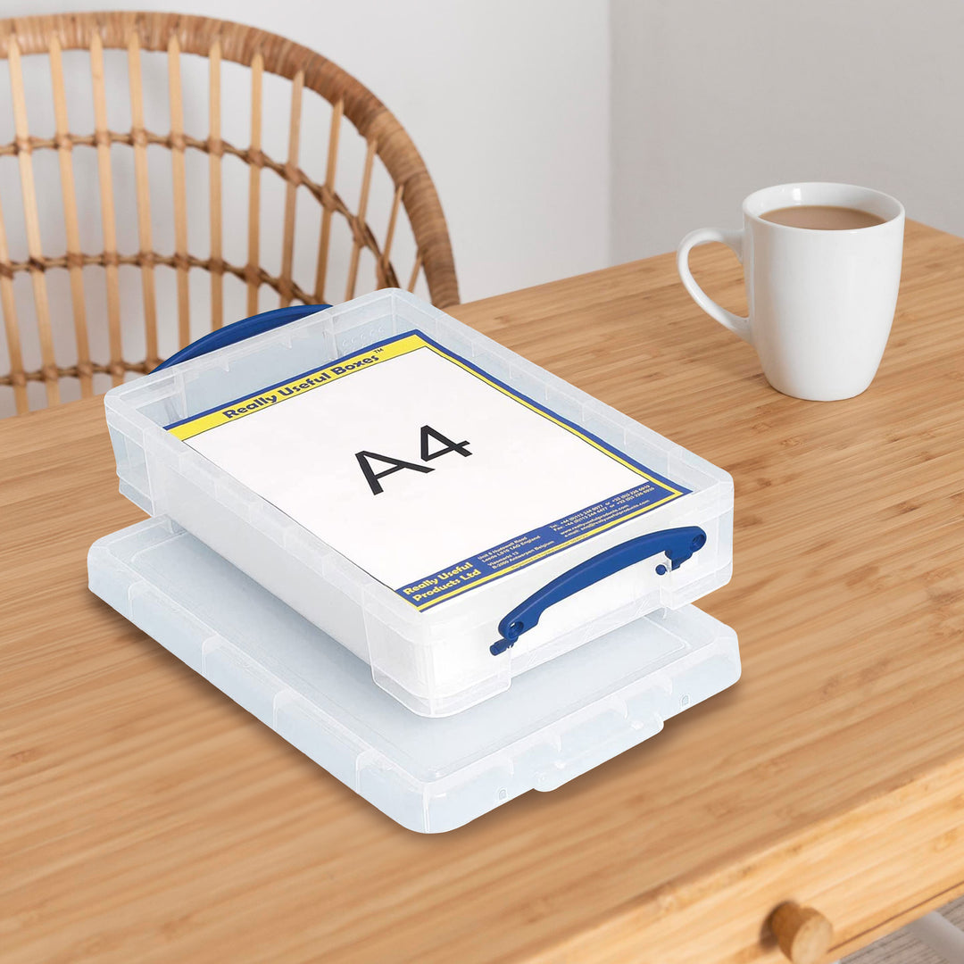 Really Useful Box 4L Plastic Storage Container w/Snap Lid & Clip Lock Handles