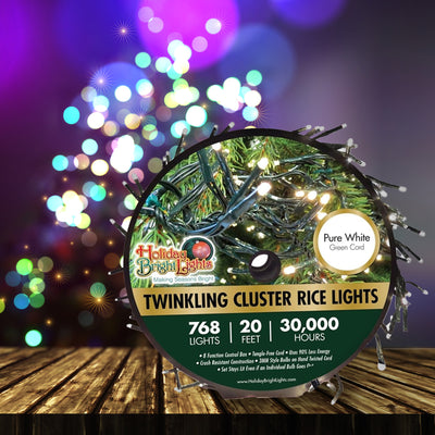 Holiday Bright Lights 2 Pack 20 Foot Twinkling Cluster Indoor/Outdoor Lights