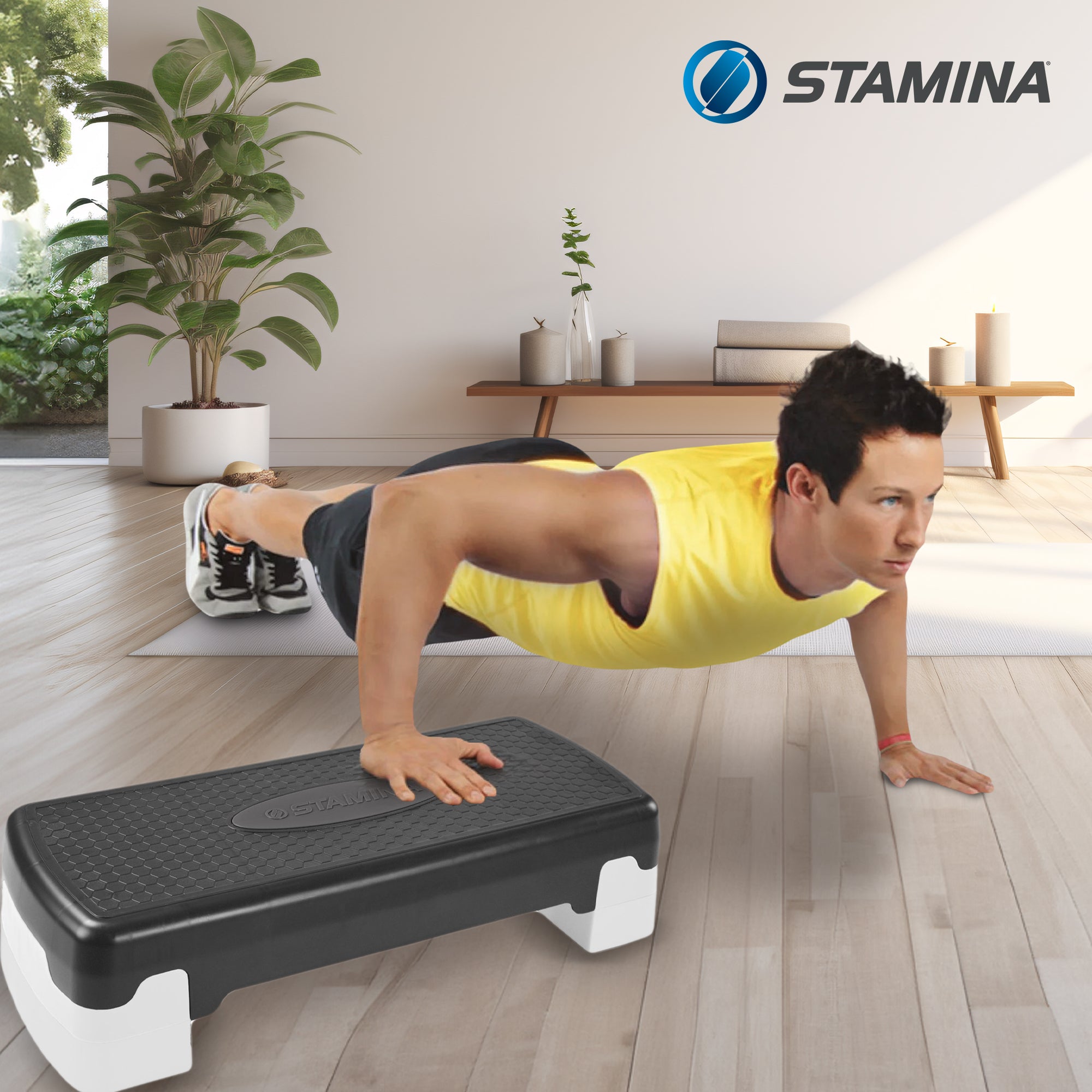 Stamina Adjustable Aerobic Step Multipurpose Home Gym Equipment, Black (Used)