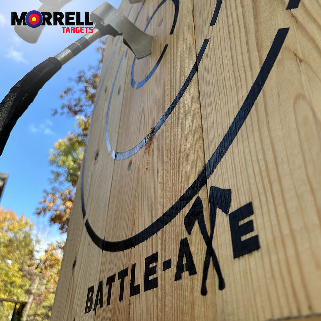 Morrell Targets Battle Axe Single Wood Throwing Hatchet Target Board, Natural