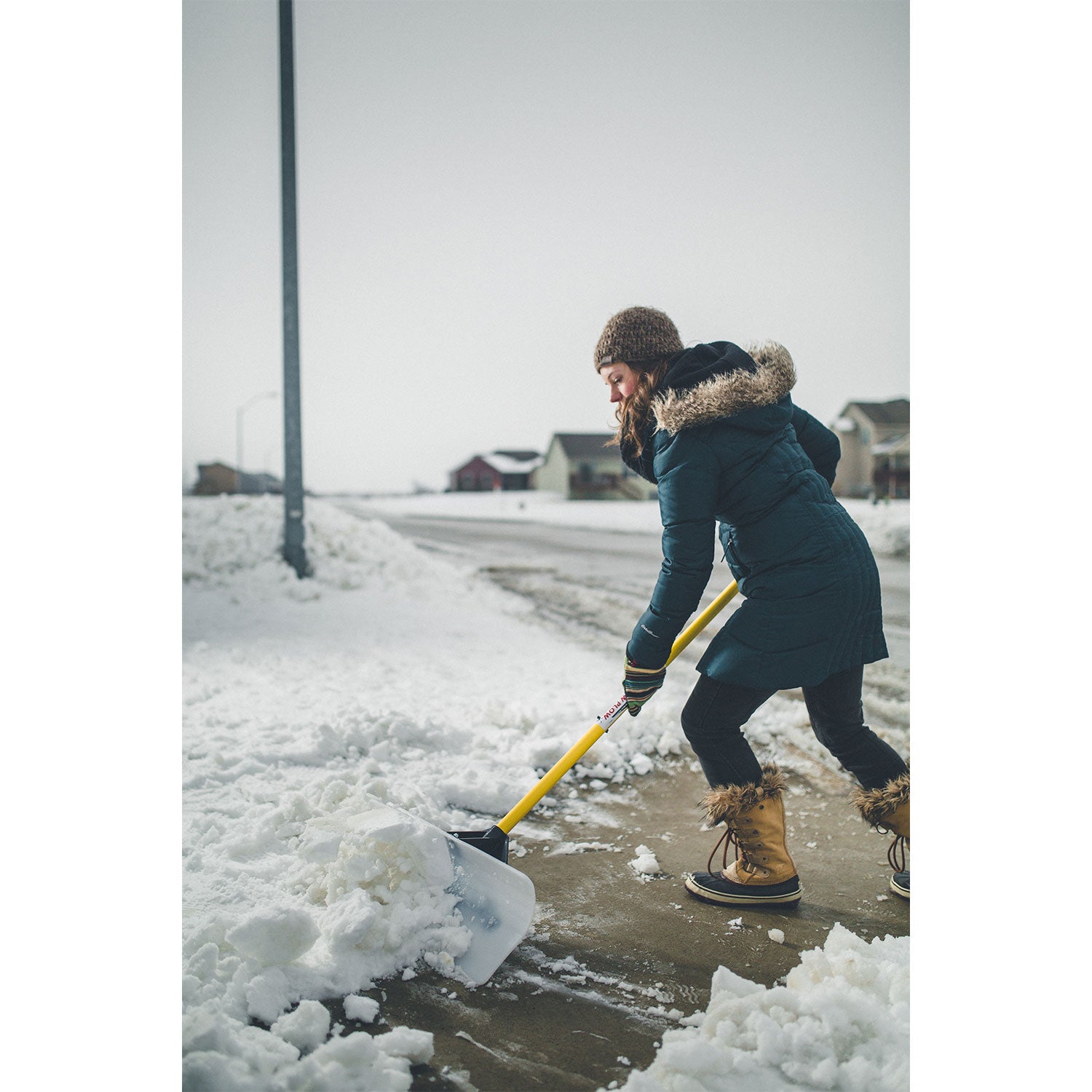THE SNOWPLOW The Original 36 Inch Wide Poly Blade Snow Pusher Shovel with Handle - VMInnovations