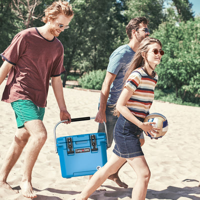 CAMP-ZERO 10 Liter 10.6qt Cooler w/2 Molded In Cup Holders, Turquoise(Open Box) - VMInnovations