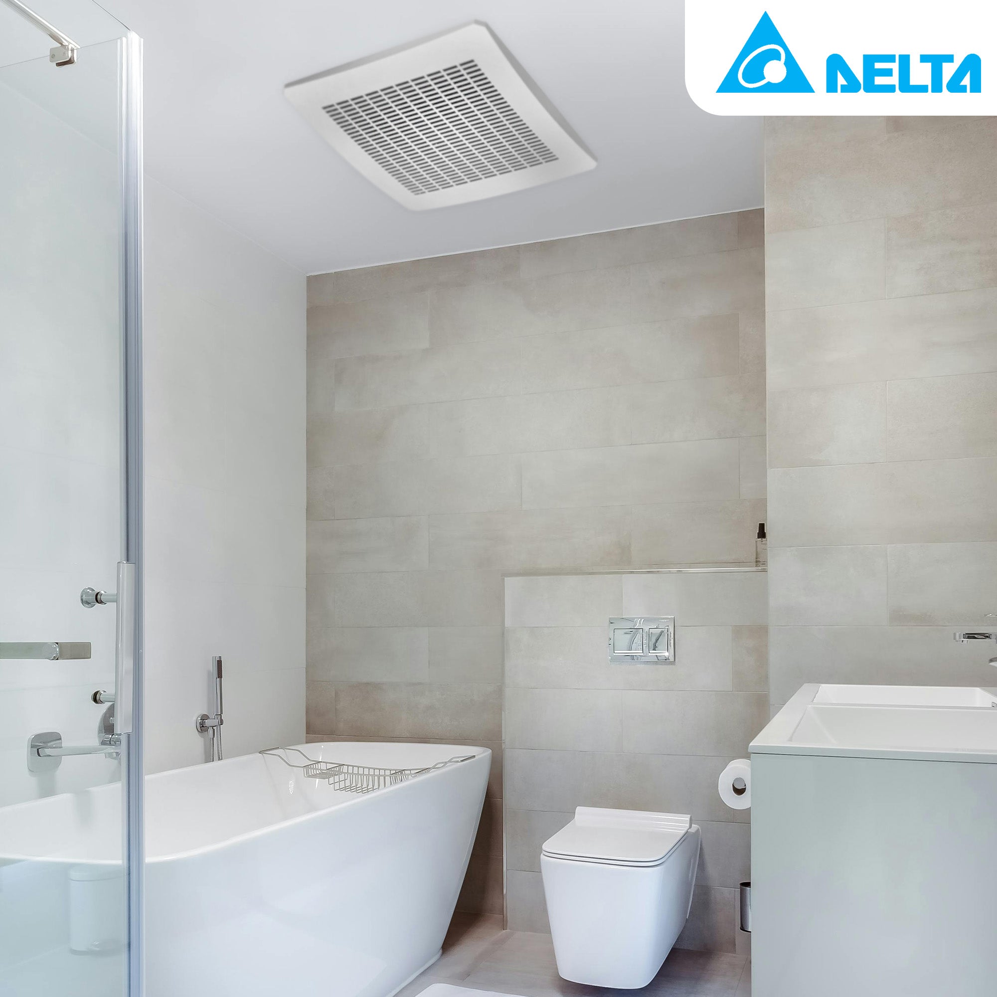Delta Breez Signature 130 CFM Exhaust Bathroom Fan with Humidity Sensor, White