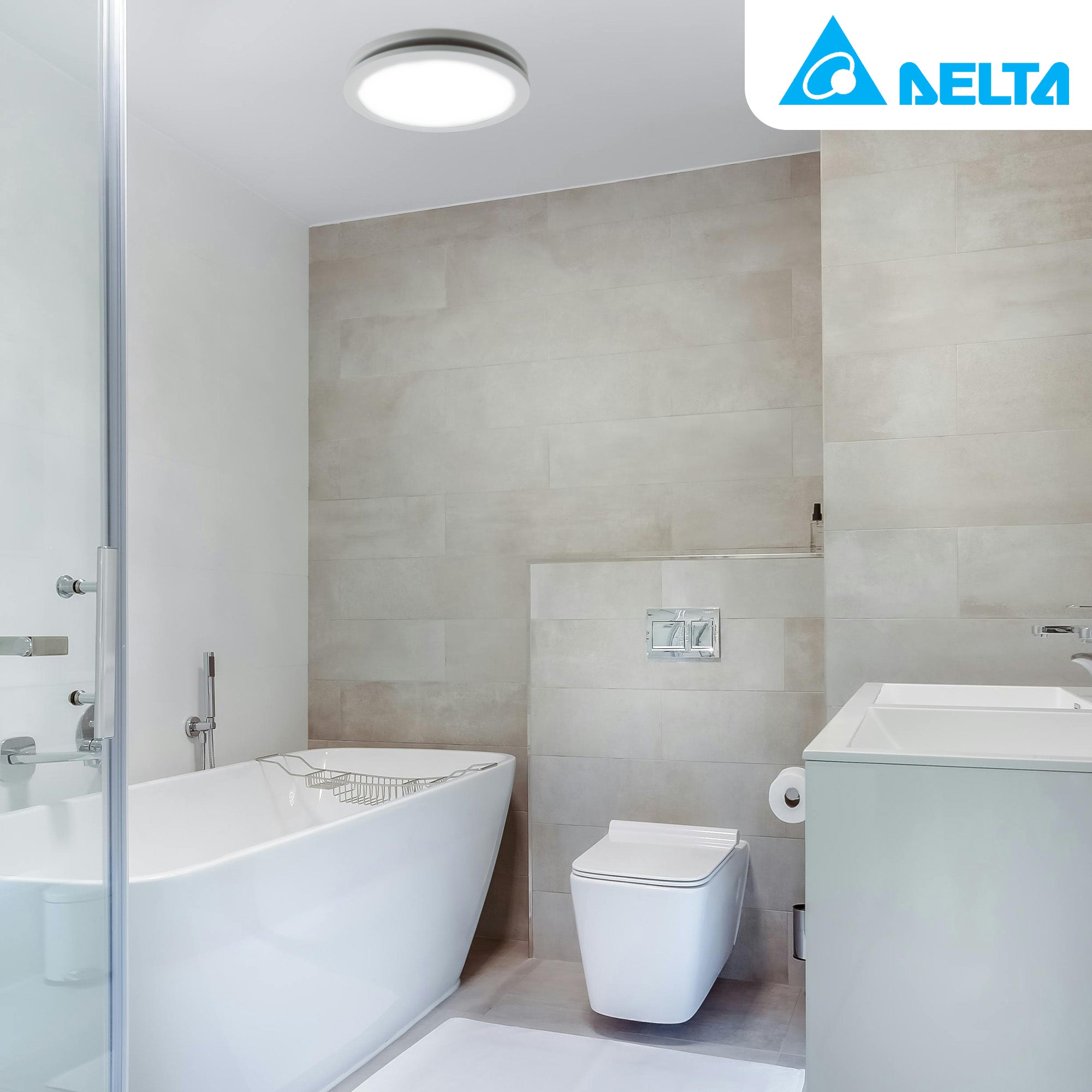 Delta Breez Integrity 100 CFM Exhaust Fan, LED Edge-Lit Panel, White (Open Box)