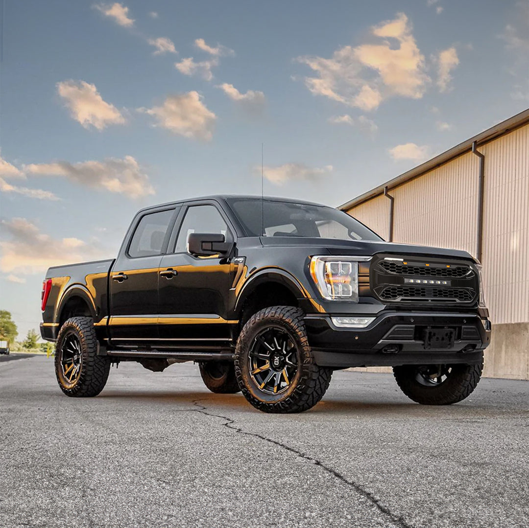 AMERICAN MODIFIED Armor Grille w/21-23 Ford F150, Glossy Black (Open Box)