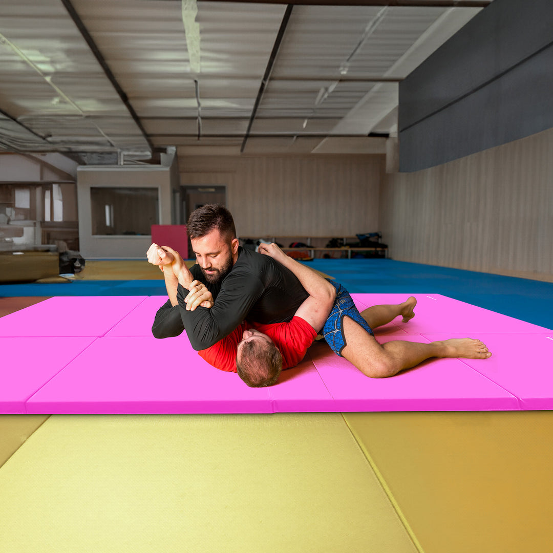 BalanceFrom Fitness 120 x 48" All Purpose Folding Gymnastics Exercise Mat, Pink - VMInnovations