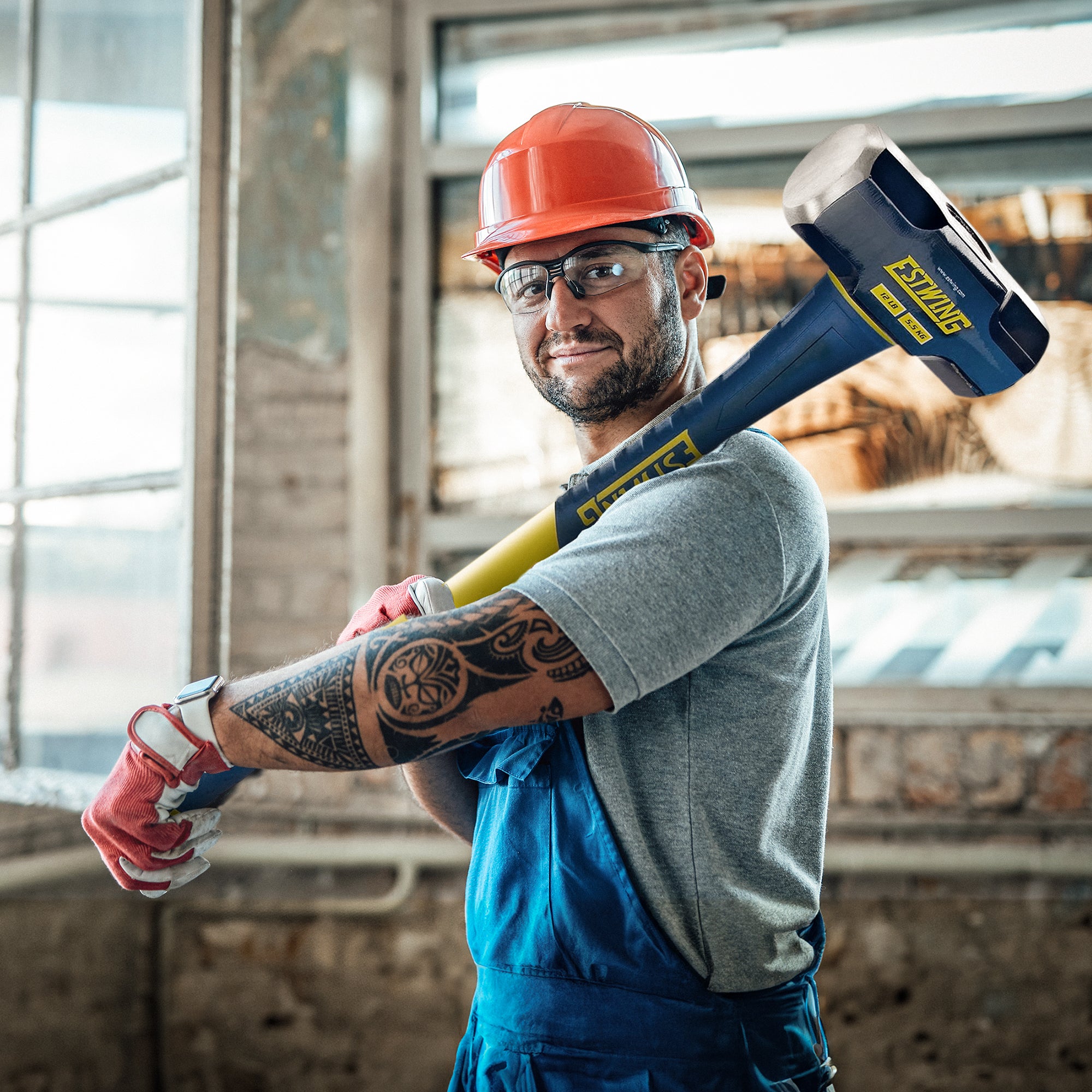 Estwing 12 Pound Head Hard Face Sledge Hammer with 36 Inch Fiberglass Handle - VMInnovations