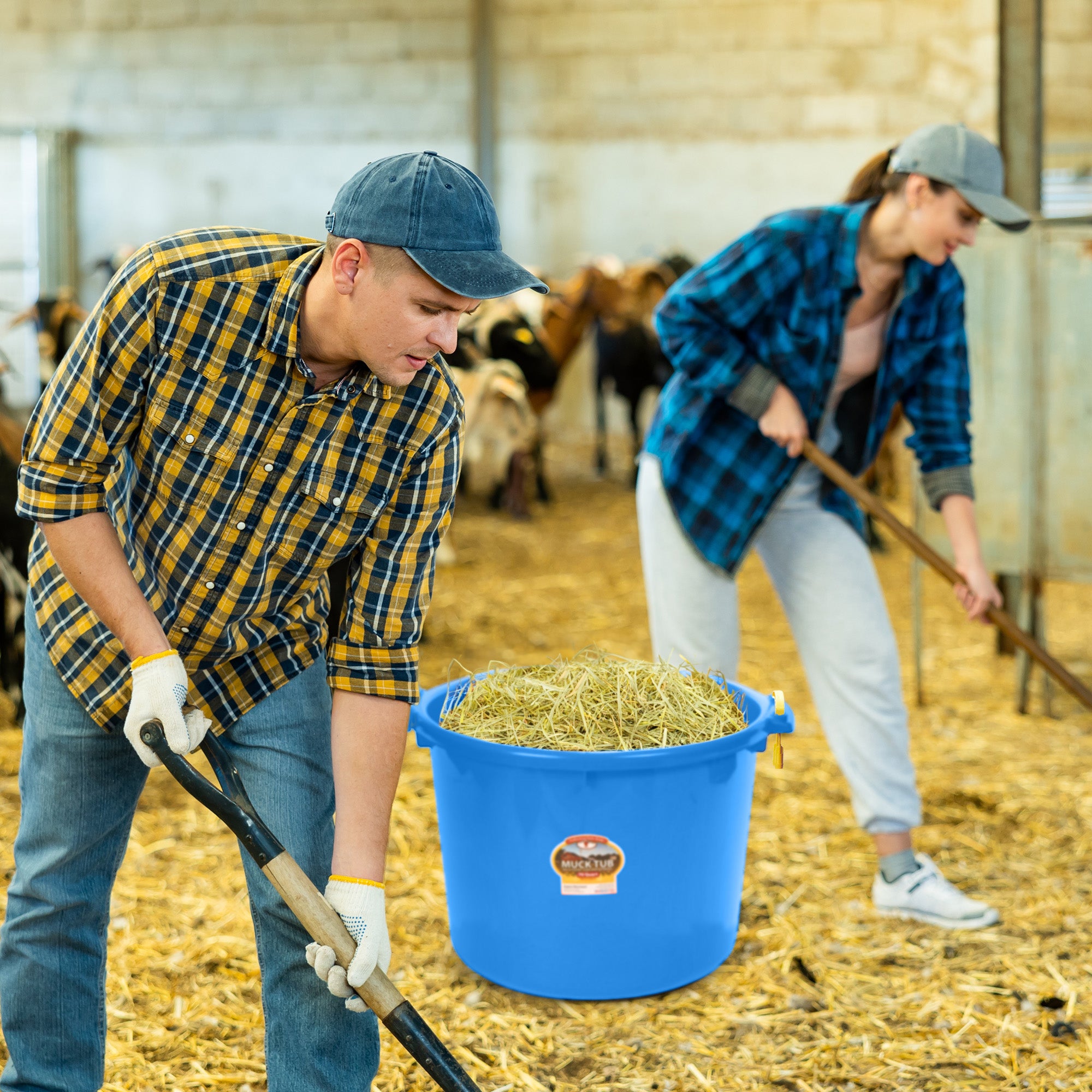 Little Giant 70 Quart Durable and Versatile Utility Muck Tub w/Handles, Berry - VMInnovations