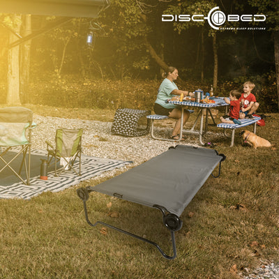 Disc-O-Bed 2XL Cot for Portable Folding Bed Systems & Camping, Grey (Open Box) - VMInnovations